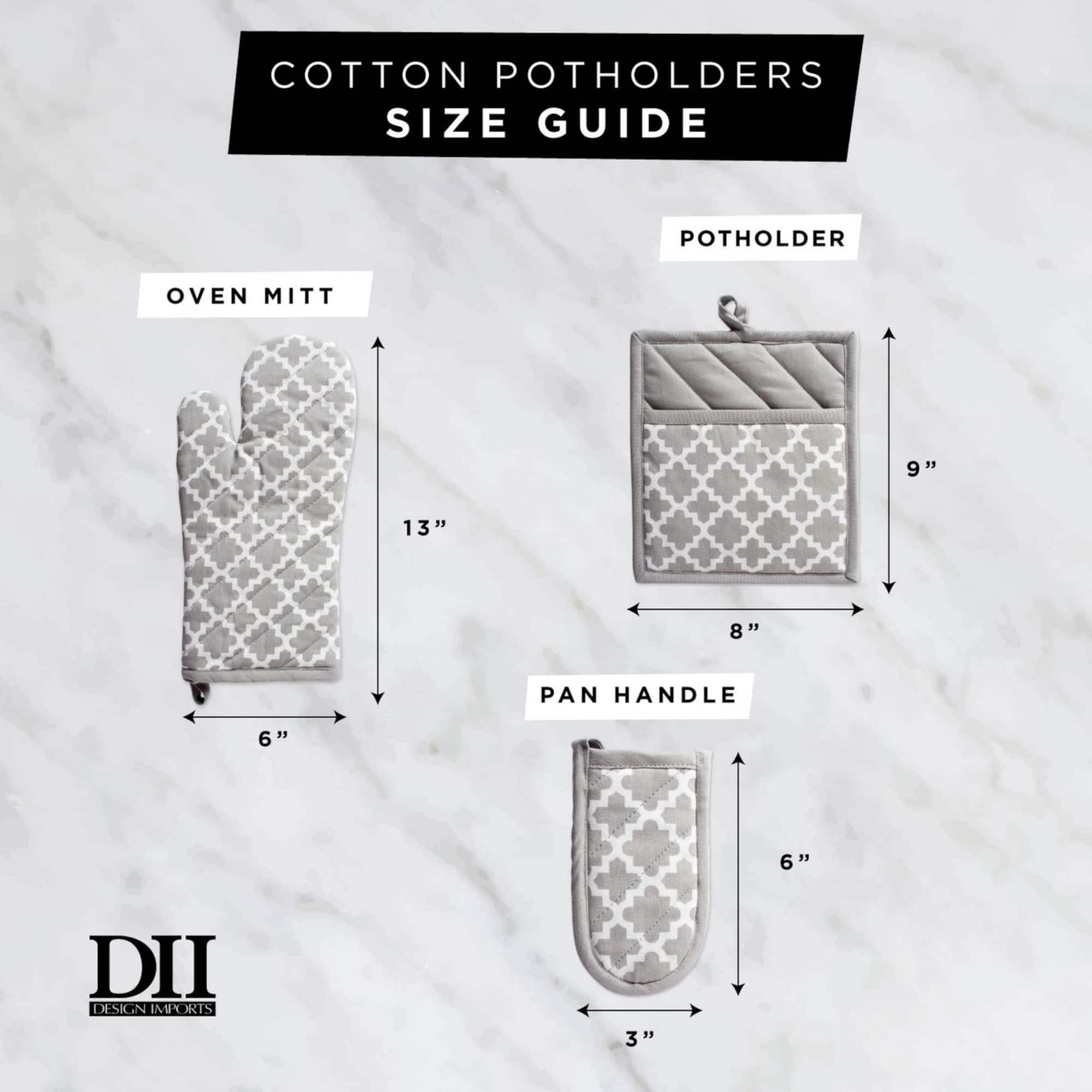 DII® Black & White Striped Oven Mitt & Potholder Set